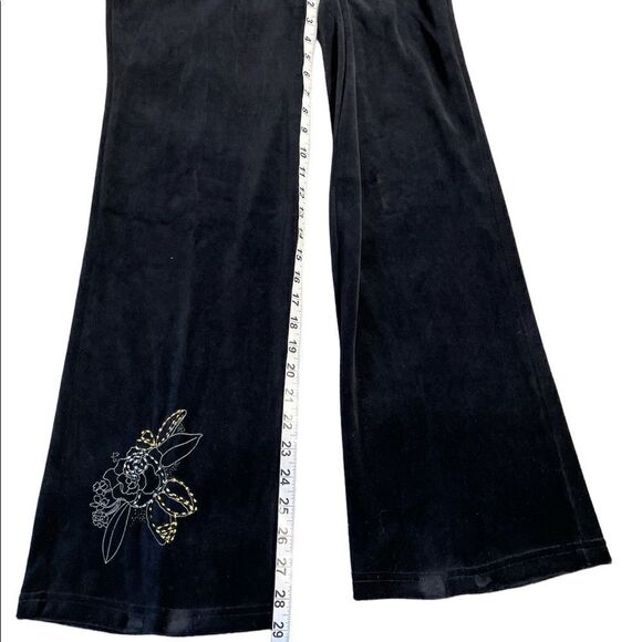 Vintage Silver embroidered black Velour Drawstring Pants Size Small NWT - Picture 4 of 7